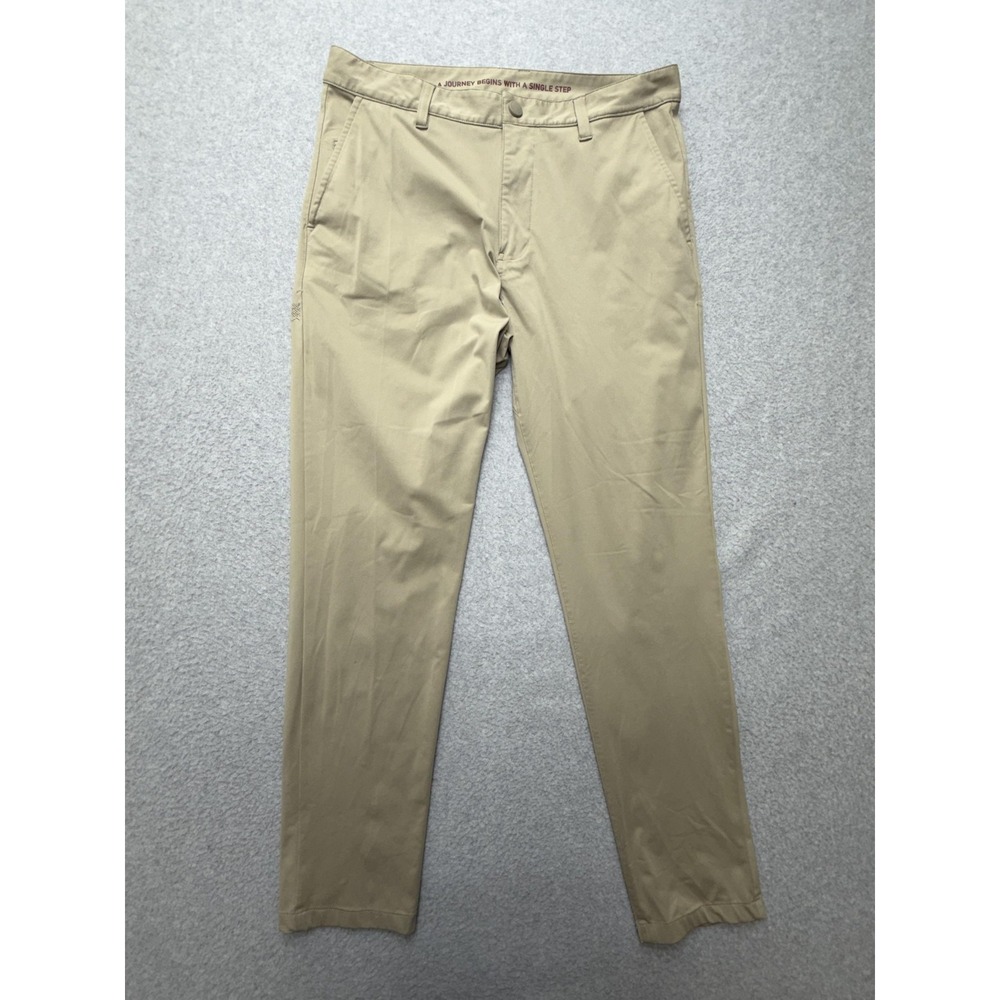 Rhone Pants Mens 31x30 Beige Microfiber Chino Slim Tapered Casual Everyday